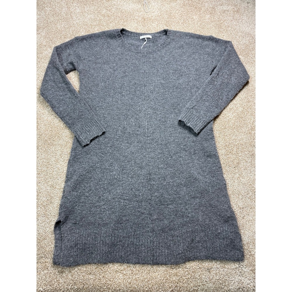 Stitchdrop Womens Gray Long Sleeve Crew Neck Knit Sweater Dress Large Charcoal